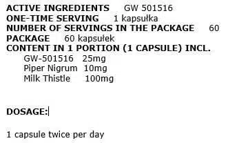 eng pm Animal Factory GW 501516 Cardarine 25 mg 60 caps 3230 2