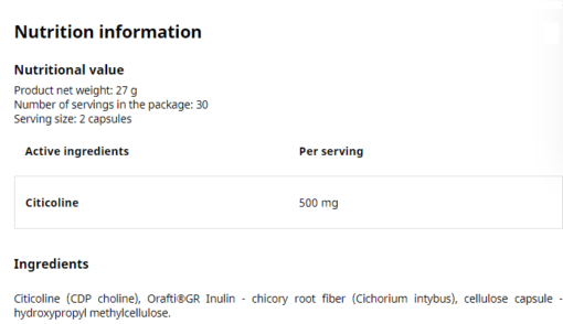 fra pm UNS Citicoline 60 caps 5001 2