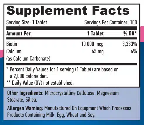 eng pm Biotin Maxiumum Strengh 10 000 mcg 100 tabs 1335 2