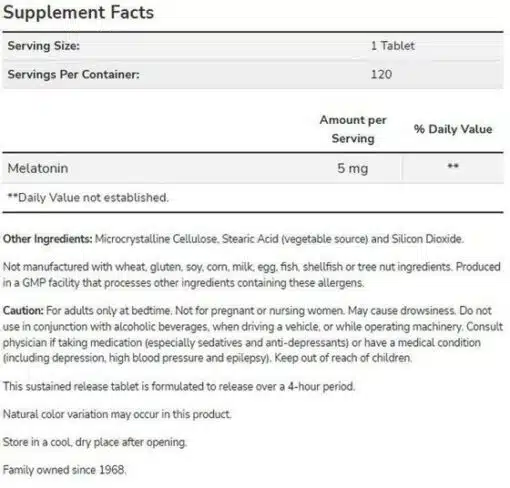 eng pm Now Foods Melatonin 5 mg 120 tab 4683 2