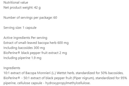 eng pm UNS Brahmi Bacopa Monnieri 60 caps 4383 2