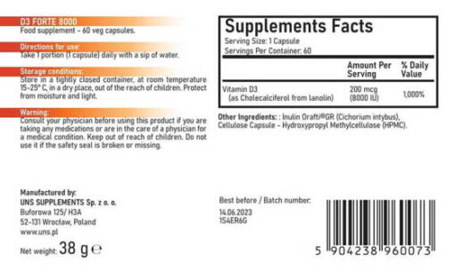 eng pm UNS Vitamin D3 Forte 60 caps 8000 UI 3703 2