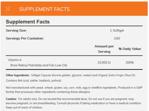 eng pm Vitamin A 10 000 IU 100 caps 2298 2