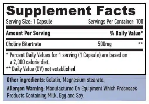 eng pm Choline Bitartrate 500mg 100 caps 926 2