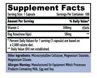 esp pm Vitamina C con Escaramujo 500 mg 100 cápsulas 1832 2