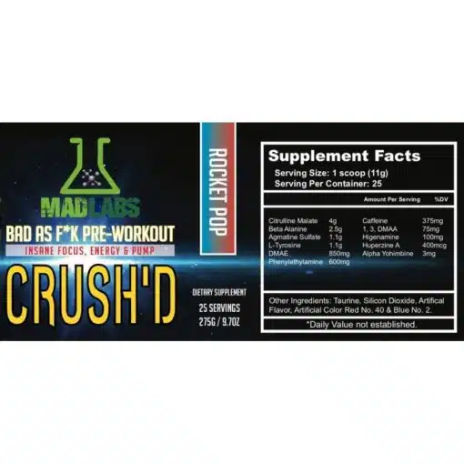 mad labs pre workout crush d dmaa 3